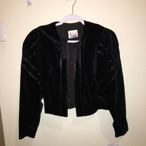 Vintage cropped velvet and satin blazer